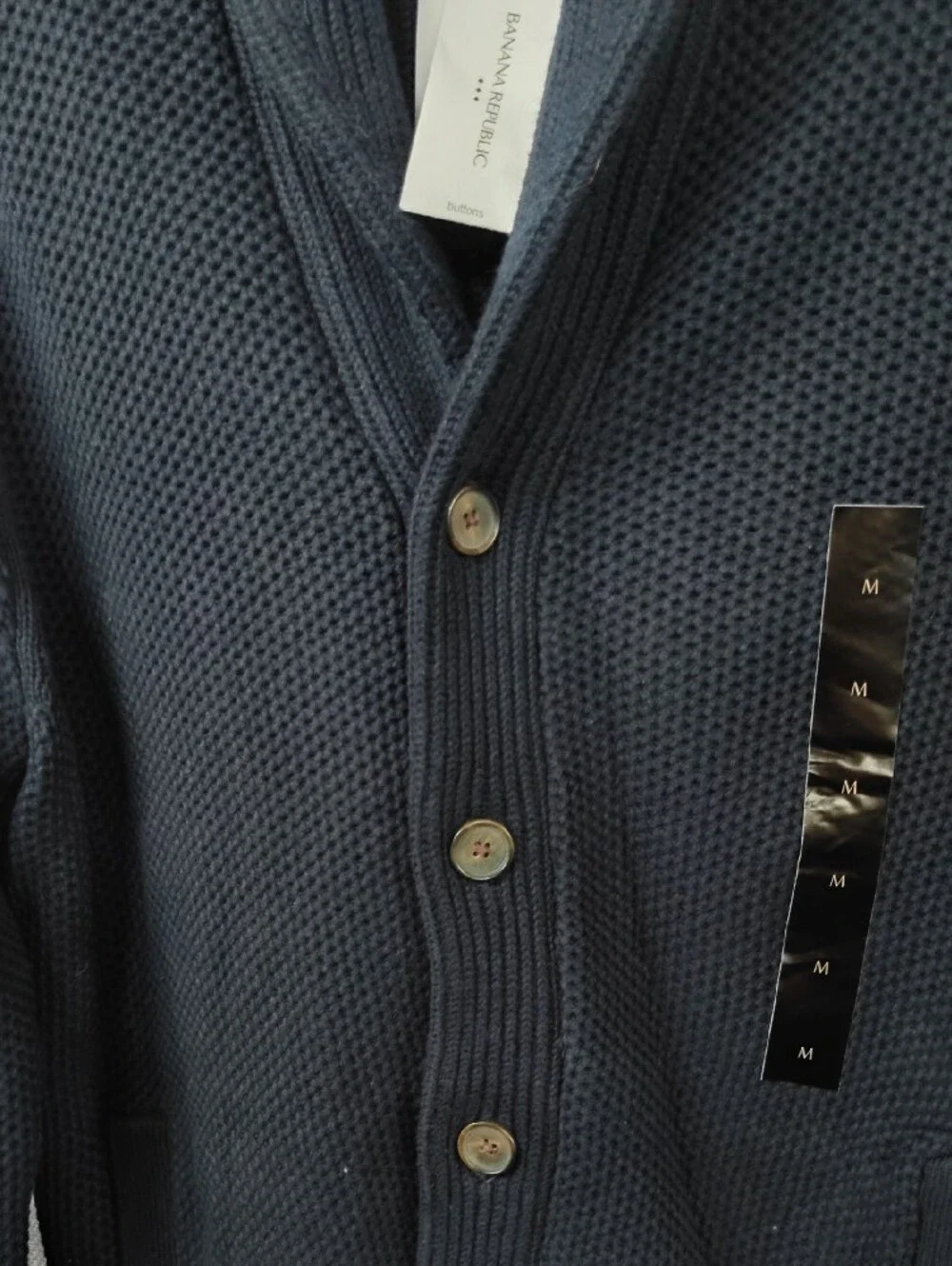 NWT Banana Republic Men's Navy Shawl-Collar Button Cardigan Sweater Medium